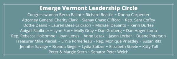 Emerge Vermont's Leadership Circle Members