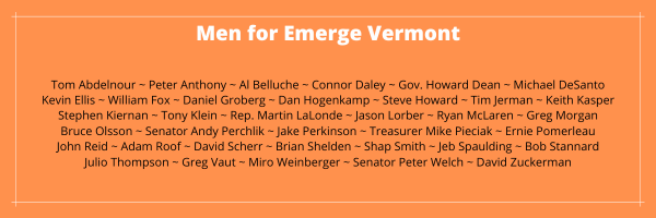 Men for Emerge Vermont Members